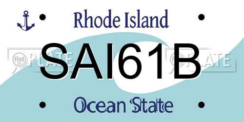 SAI61B Rhode Island License Plate