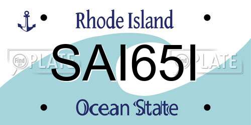 SAI65I Rhode Island License Plate