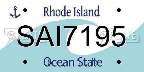 SAI7195 Rhode Island License Plate