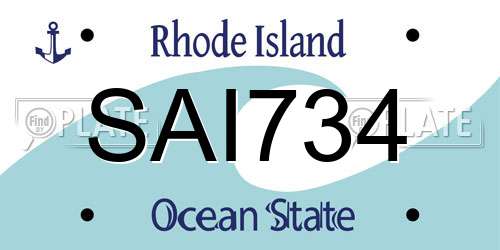 SAI734 Rhode Island License Plate