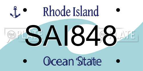 SAI848 Rhode Island License Plate