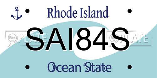SAI84S Rhode Island License Plate
