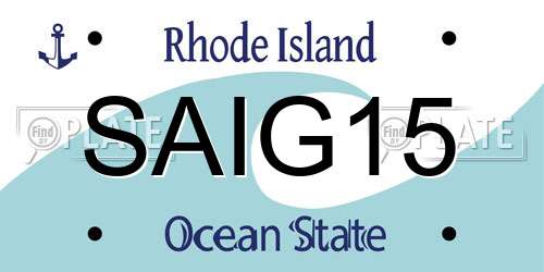 SAIG15 Rhode Island License Plate