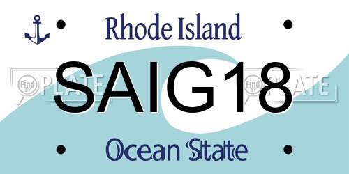 SAIG18 Rhode Island License Plate
