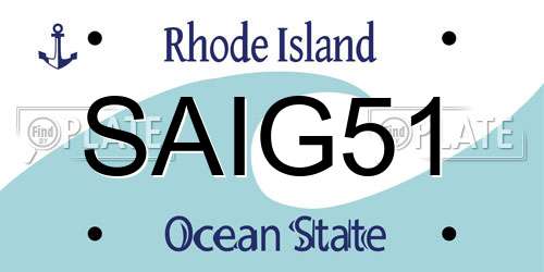 SAIG51 Rhode Island License Plate