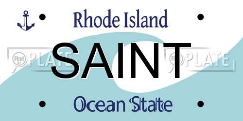 SAINT Rhode Island License Plate