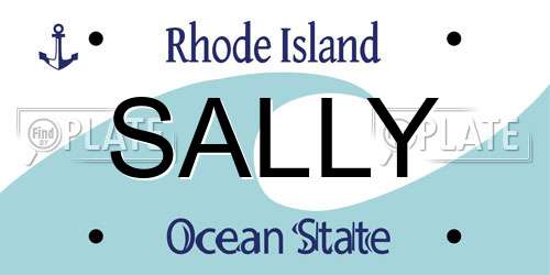 SALLY Rhode Island License Plate