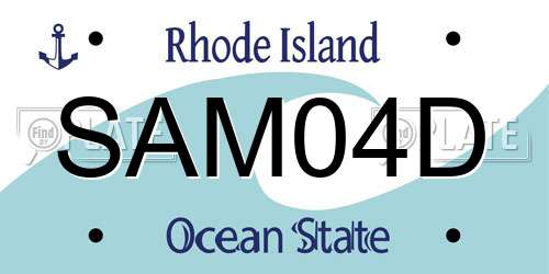 SAM04D Rhode Island License Plate