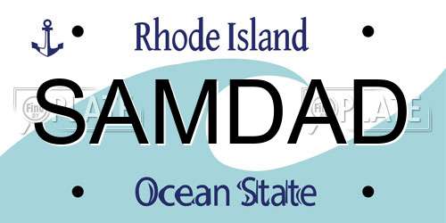 SAMDAD Rhode Island License Plate