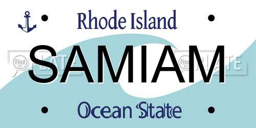 SAMIAM Rhode Island License Plate