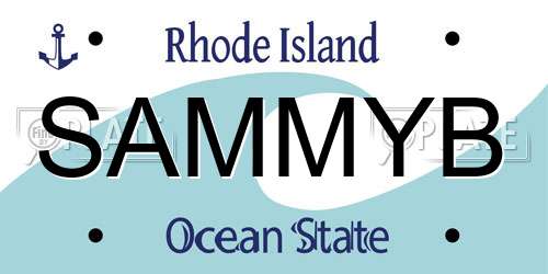 SAMMYB Rhode Island License Plate