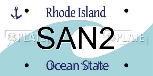 SAN2 Rhode Island License Plate