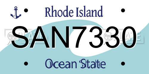 SAN7330 Rhode Island License Plate