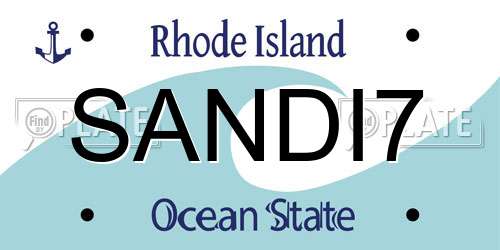 SANDI7 Rhode Island License Plate