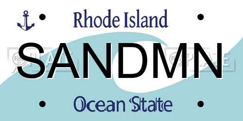 SANDMN Rhode Island License Plate