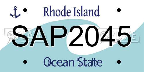SAP2045 Rhode Island License Plate