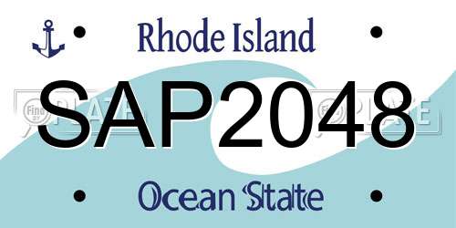 SAP2048 Rhode Island License Plate