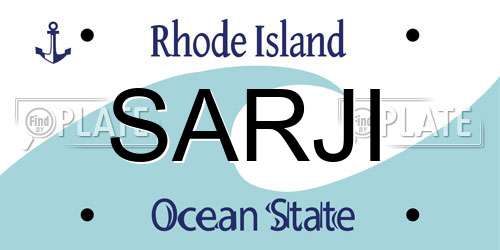 SARJI Rhode Island License Plate