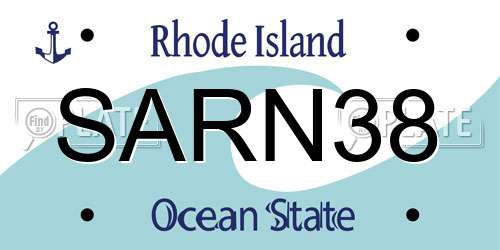 SARN38 Rhode Island License Plate
