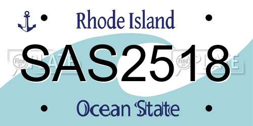 SAS2518 Rhode Island License Plate