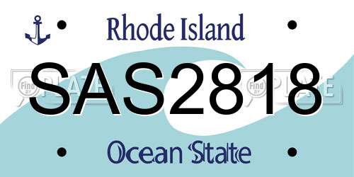 SAS2818 Rhode Island License Plate
