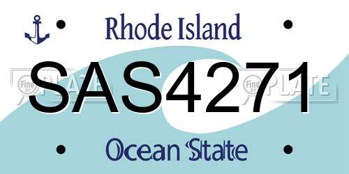 SAS4271 Rhode Island License Plate