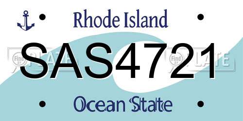 SAS4721 Rhode Island License Plate
