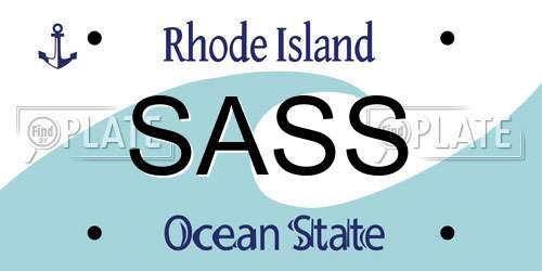 SASS Rhode Island License Plate