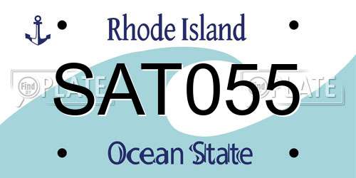 SAT055 Rhode Island License Plate
