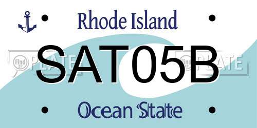 SAT05B Rhode Island License Plate