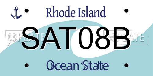 SAT08B Rhode Island License Plate