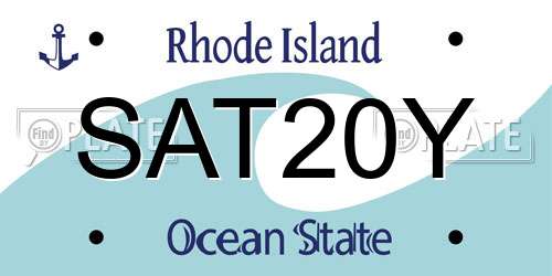 SAT20Y Rhode Island License Plate
