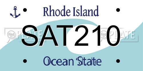 SAT210 Rhode Island License Plate