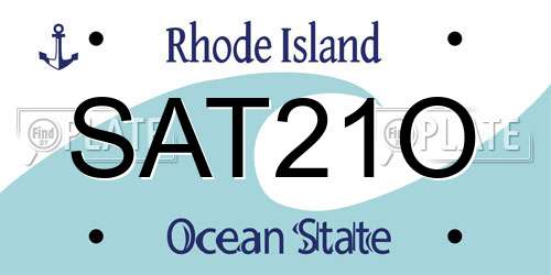 SAT21O Rhode Island License Plate