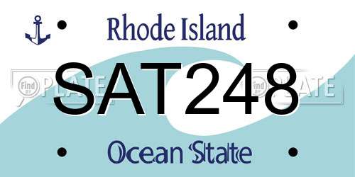 SAT248 Rhode Island License Plate