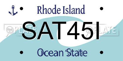 SAT45I Rhode Island License Plate