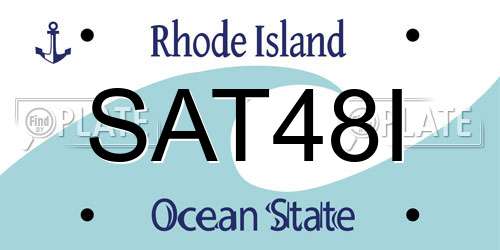 SAT48I Rhode Island License Plate