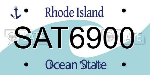 SAT6900 Rhode Island License Plate