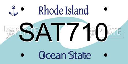 SAT710 Rhode Island License Plate