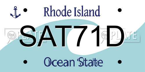 SAT71D Rhode Island License Plate