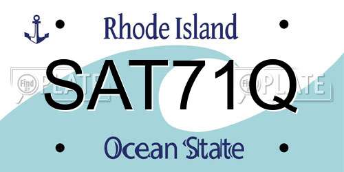 SAT71Q Rhode Island License Plate