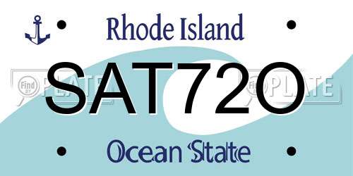 SAT72O Rhode Island License Plate
