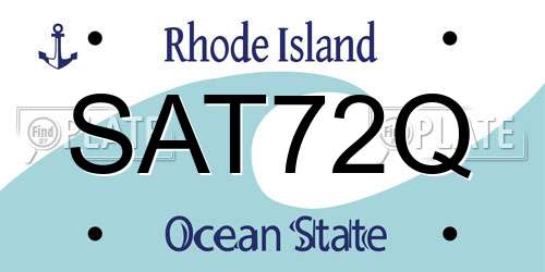 SAT72Q Rhode Island License Plate