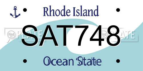 SAT748 Rhode Island License Plate