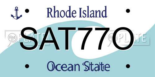 SAT77O Rhode Island License Plate