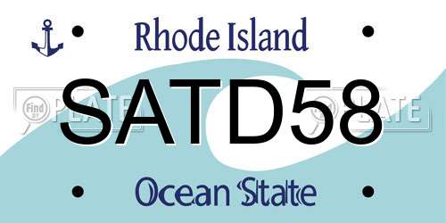 SATD58 Rhode Island License Plate