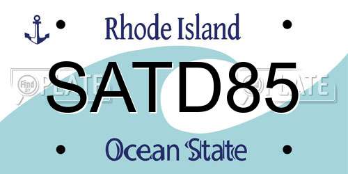 SATD85 Rhode Island License Plate