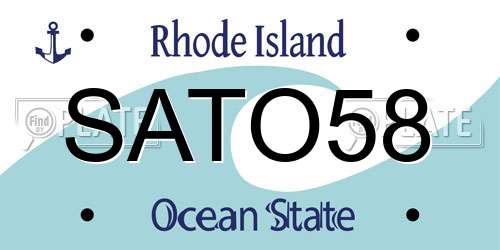 SATO58 Rhode Island License Plate
