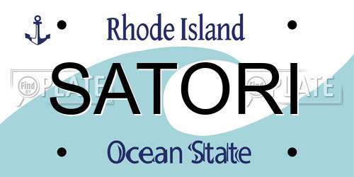 SATORI Rhode Island License Plate