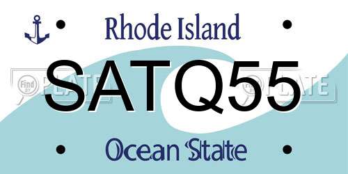 SATQ55 Rhode Island License Plate
